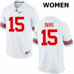 Women's Ohio State Buckeyes #15 Wayne Davis White Nike NCAA College Football Jersey Lightweight MOC0244BV